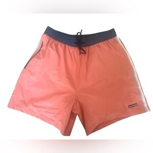 All Fenix Men’s Swim Shorts Melon with Navy Trim Medium